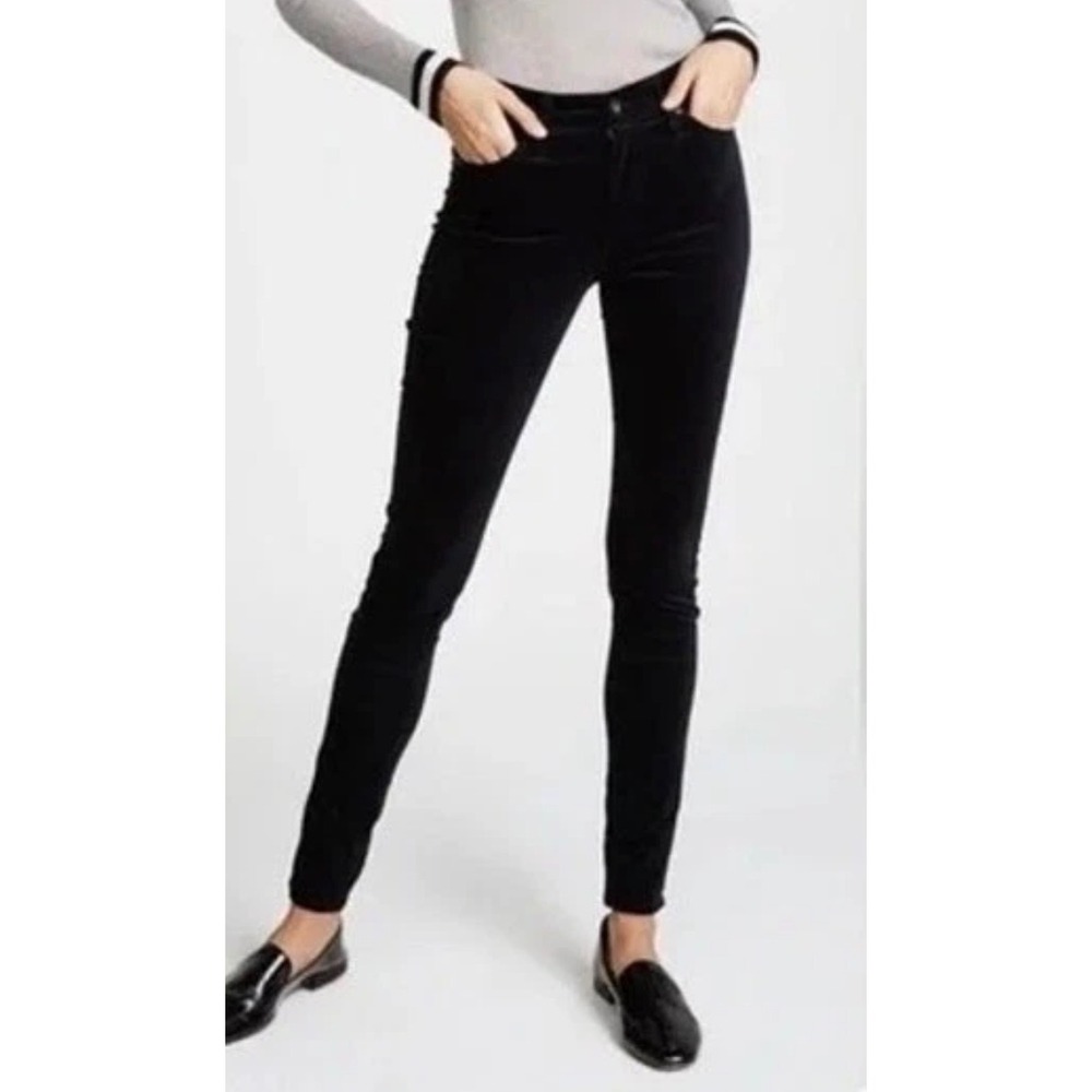 AG Adriano Goldschmied The Legging Super Skinny Black Velvet Pants 25R Goth Chic